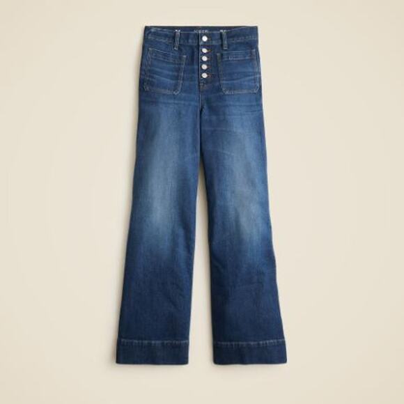 JCrew High-Rise Button-Fly Denim Trouser Jean CF627 Henry Louie Wash Size 27 NWT - Picture 6 of 7